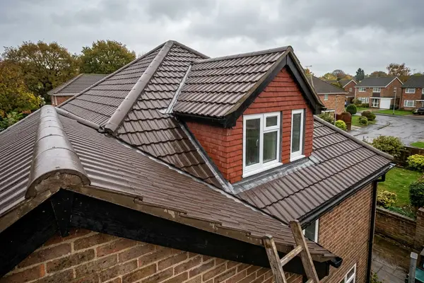 Illustration of roofing work