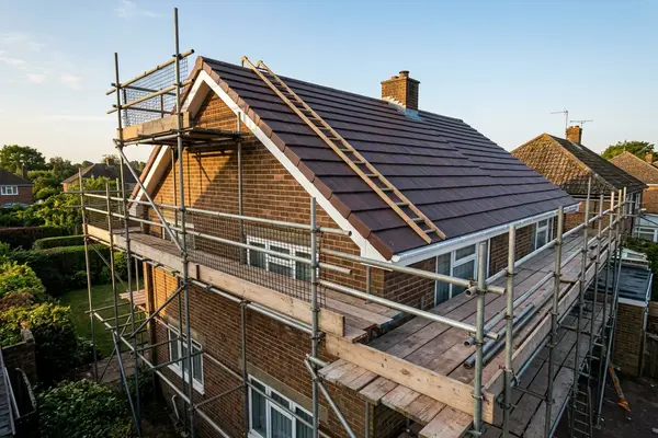 Illustration of roofing work