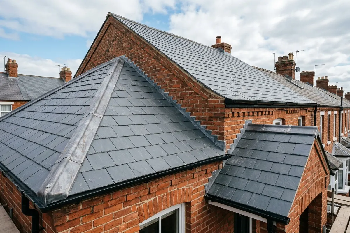 Illustration of a slate roof