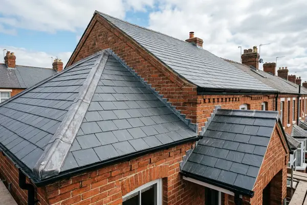 Illustration of a slate roof