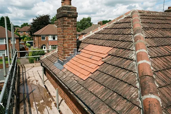 Illustration of a roof repair