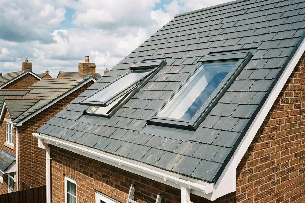 Illustration of roof windows fitted in a roof