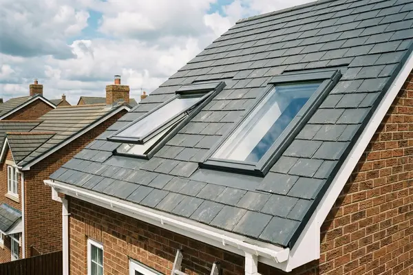 Illustration of roof windows fitted in a roof