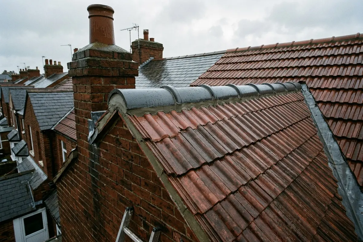 Illustration of a roof repair
