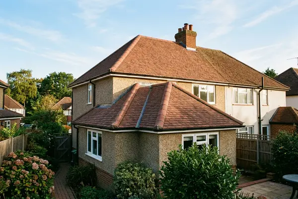 Illustration of a tiled roof