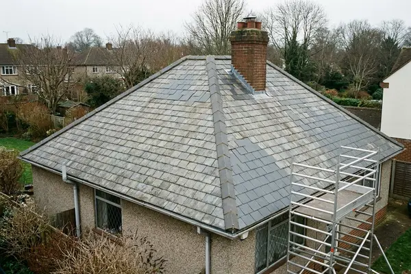 Illustration of a roof repair