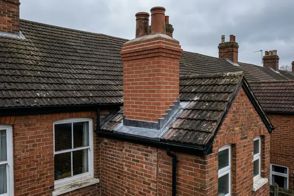 Illustration of chimney repair work