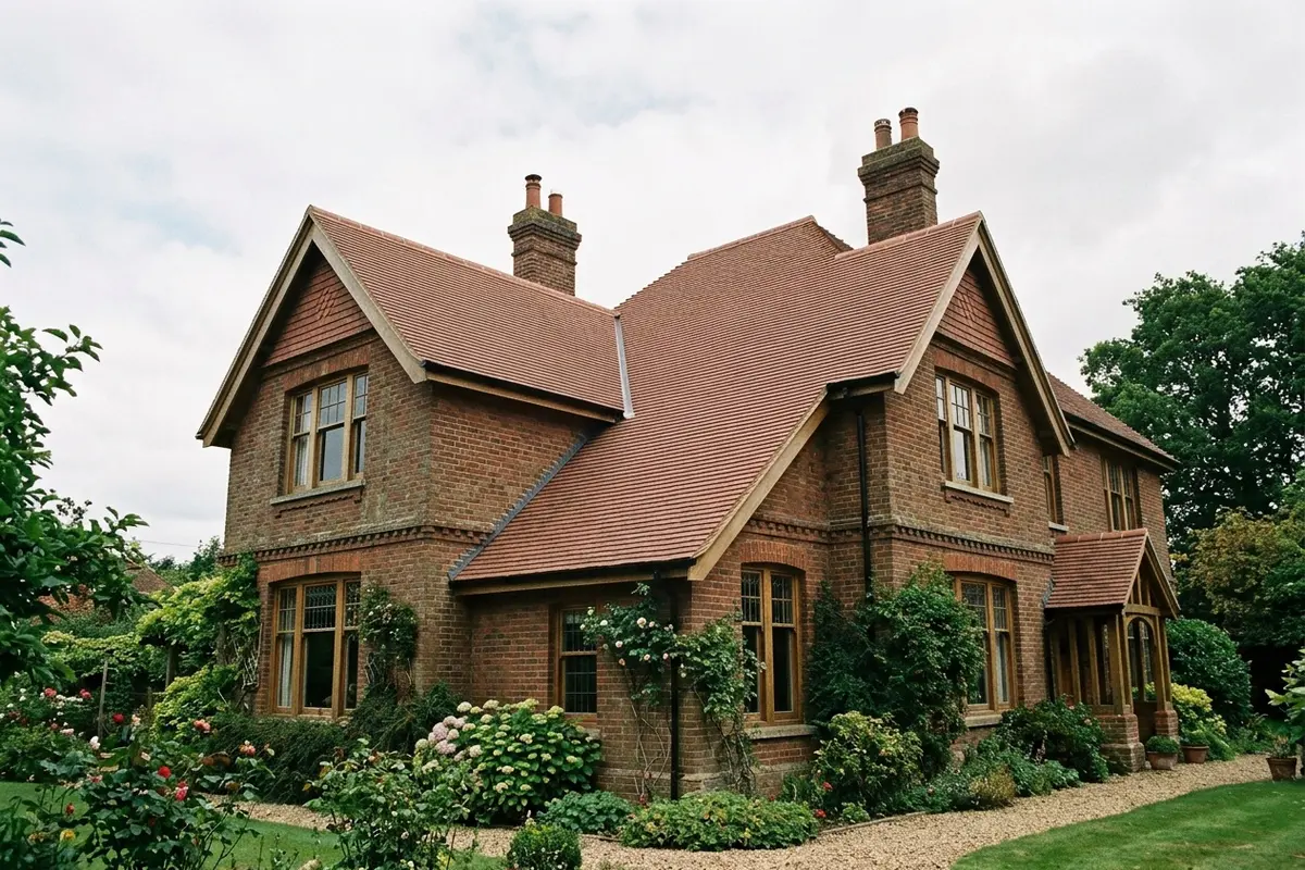 Illustration of a tiled roof