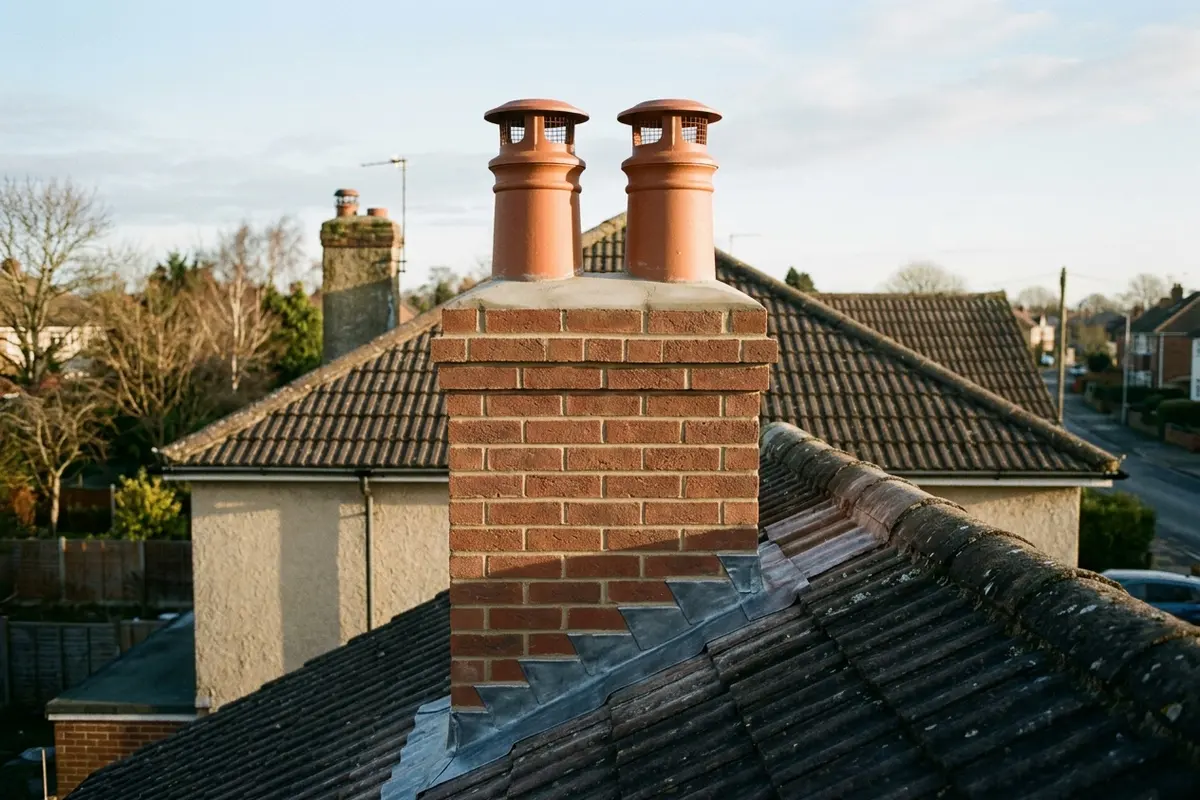 Illustration of chimney repair work