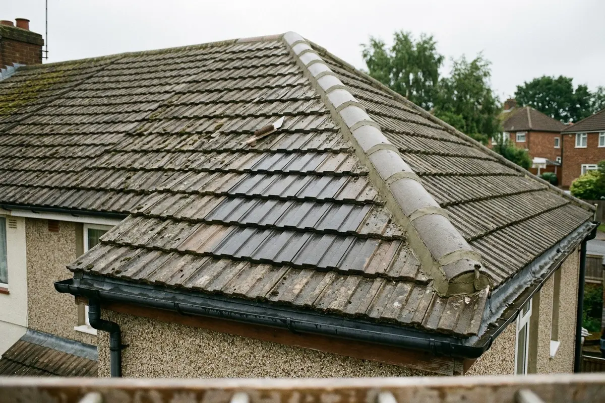 Illustration of a roof repair