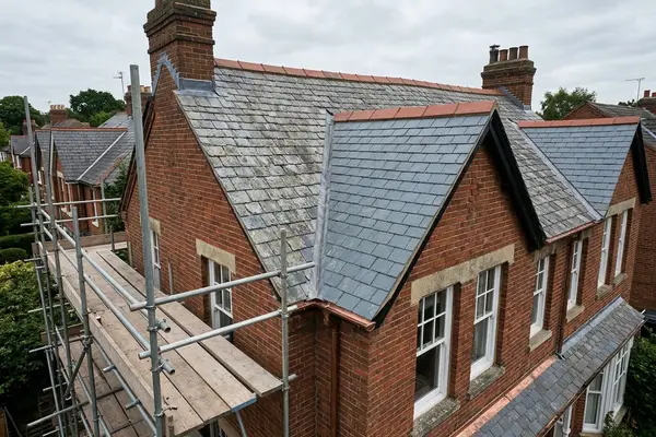 Illustration of a roof repair