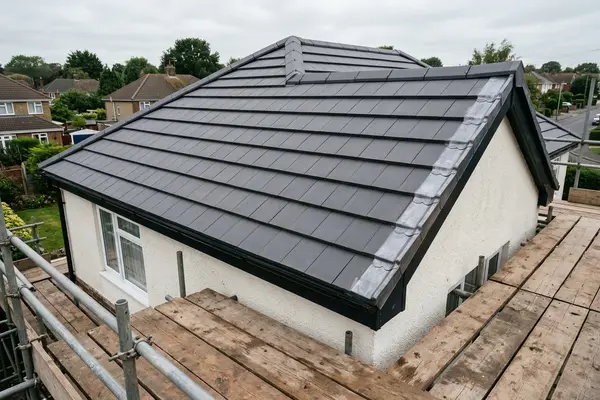 Illustration of roofing work