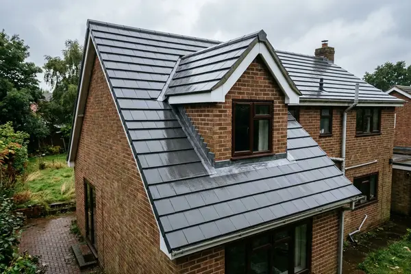Illustration of roofing work