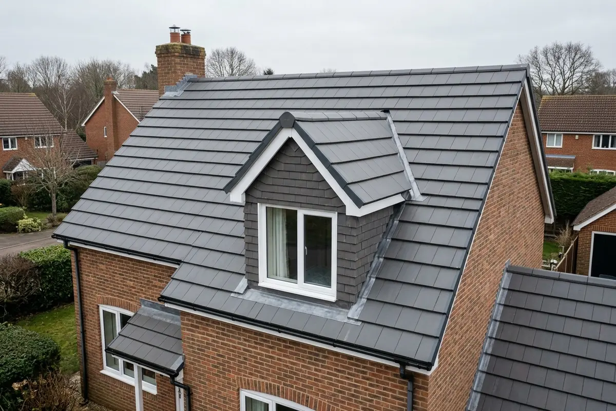 Illustration of roofing work