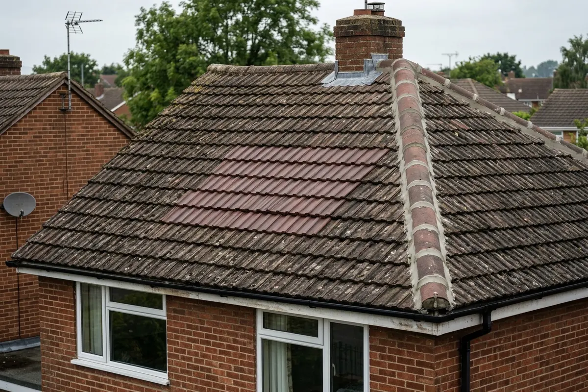 Illustration of a roof repair