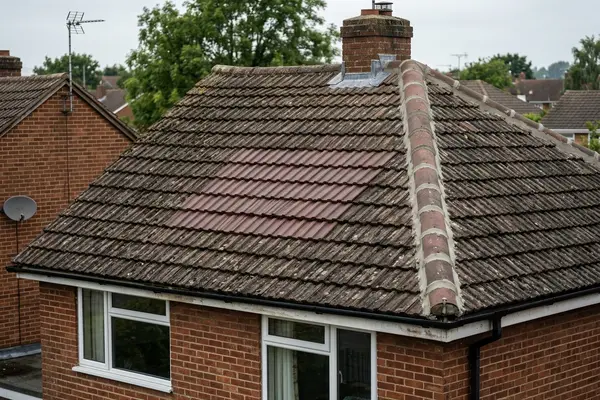 Illustration of a roof repair