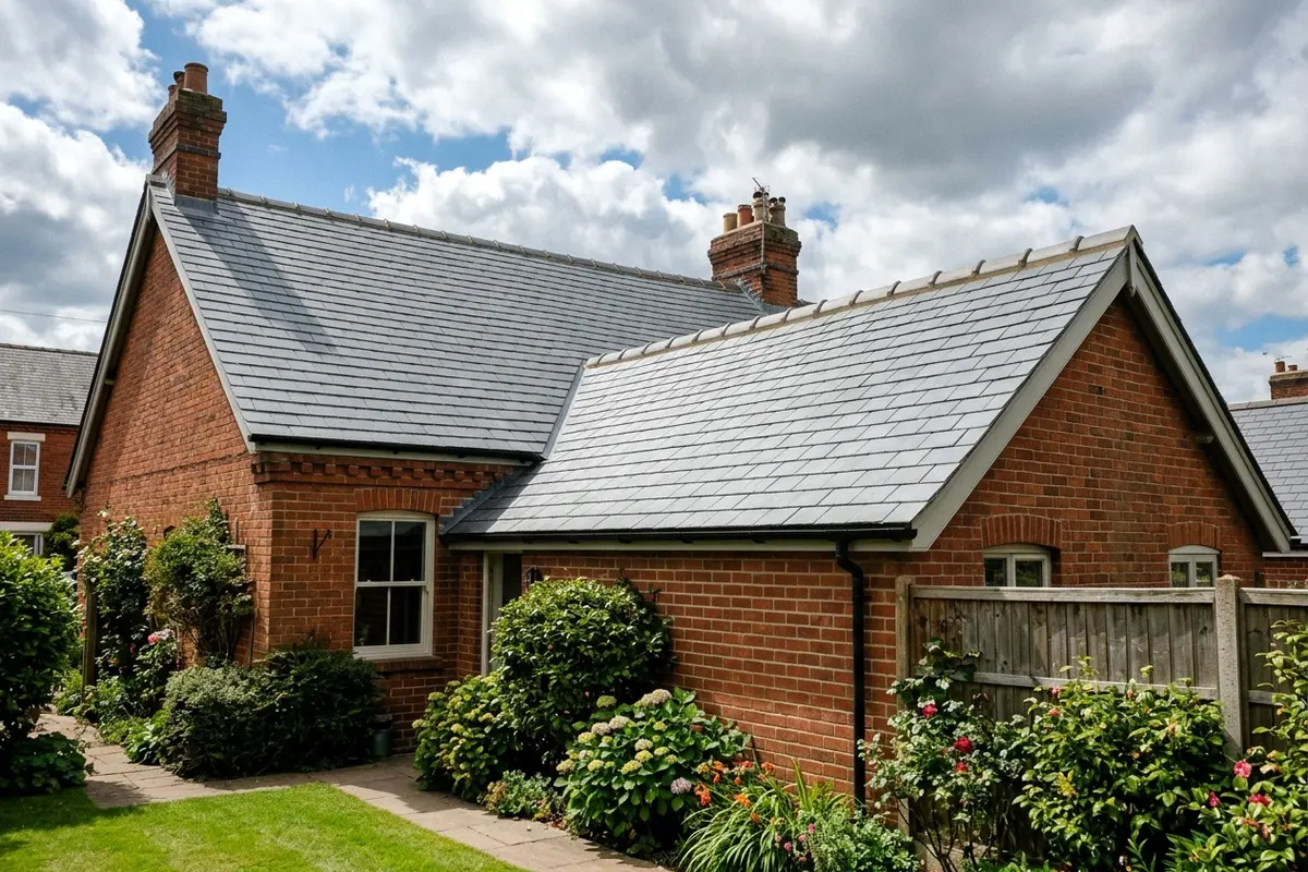 Illustration of a slate roof