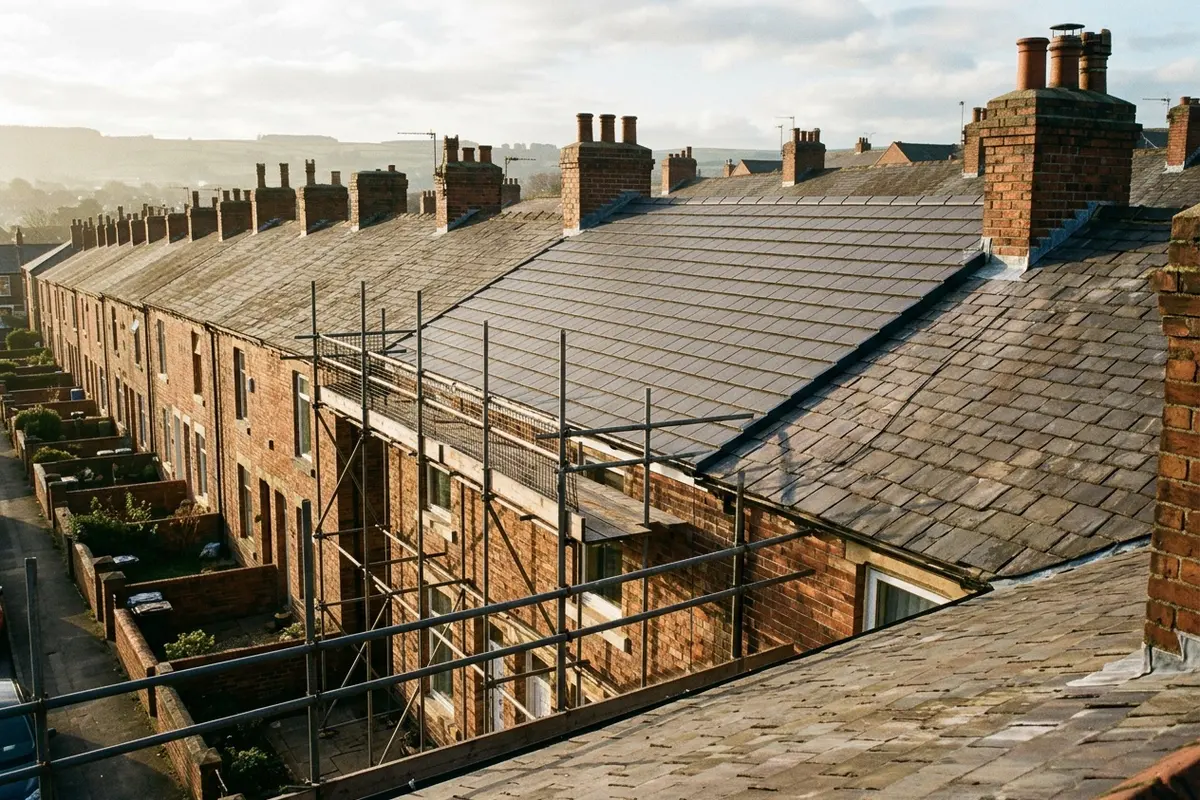 Illustration of roofing work