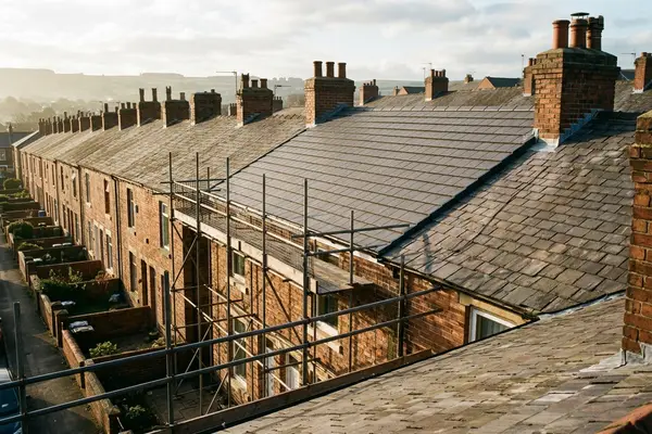 Illustration of roofing work