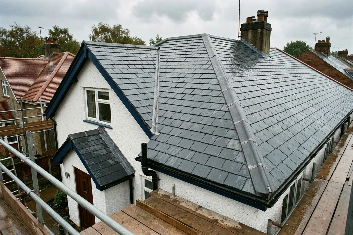 Illustration of a slate roof