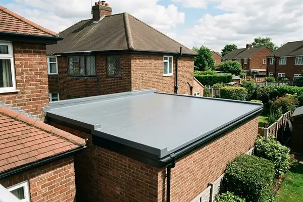 Illustration of flat roofing work
