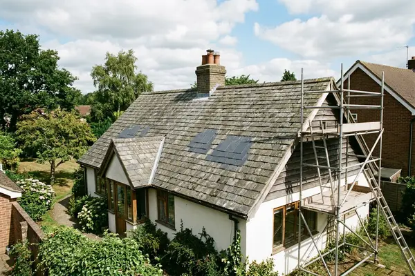 Illustration of a roof repair