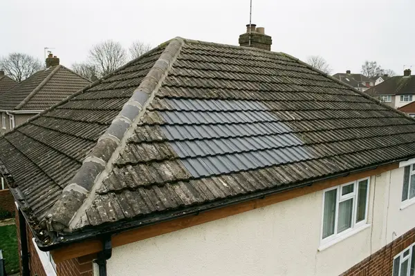 Illustration of a roof repair