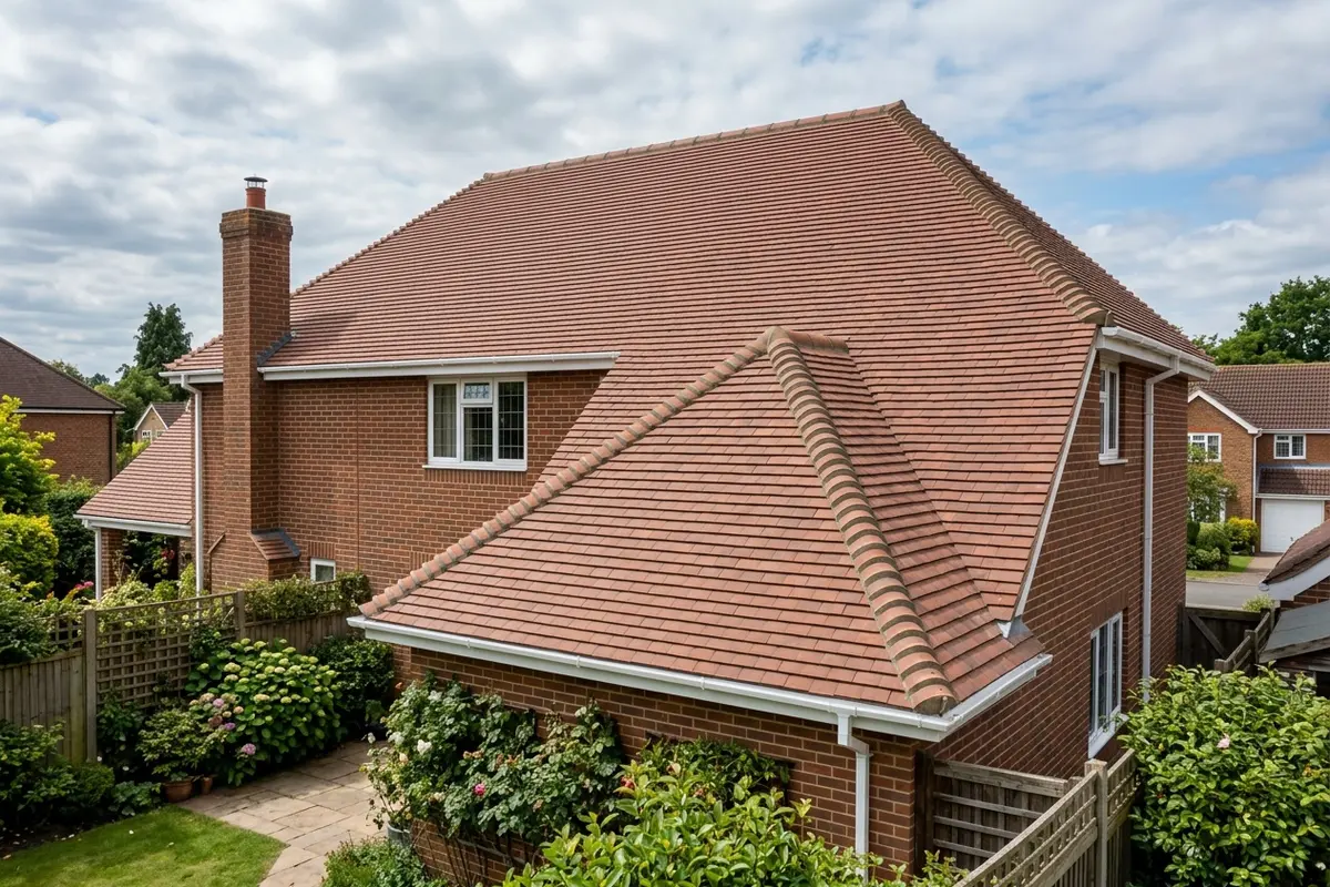 Illustration of a tiled roof