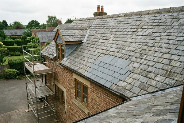 Illustration of a roof repair
