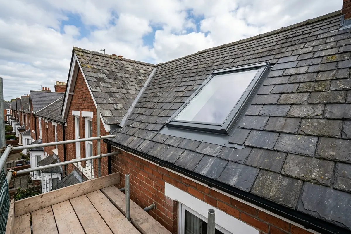 Illustration of roof windows fitted in a roof