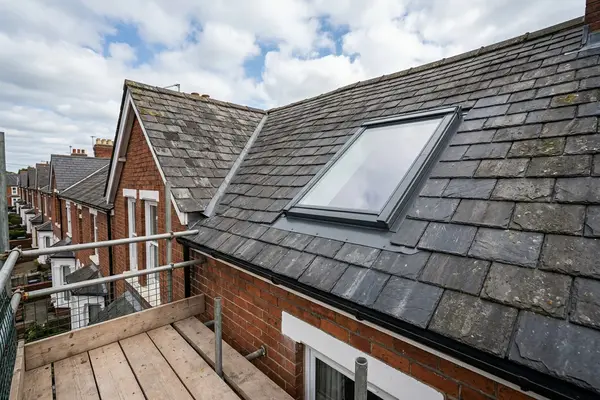 Illustration of roof windows fitted in a roof