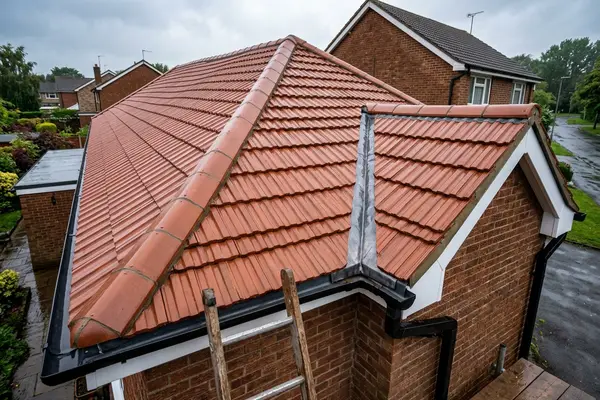 Illustration of a tiled roof