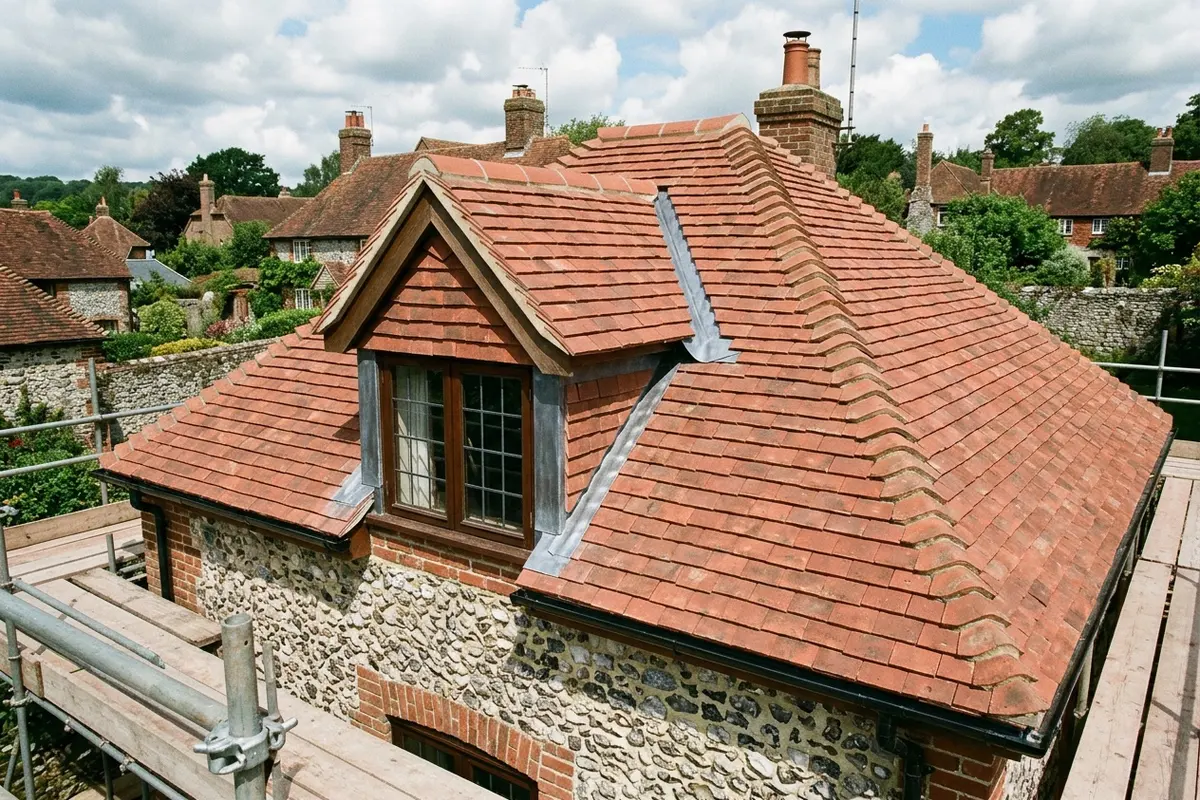 Illustration of roofing work