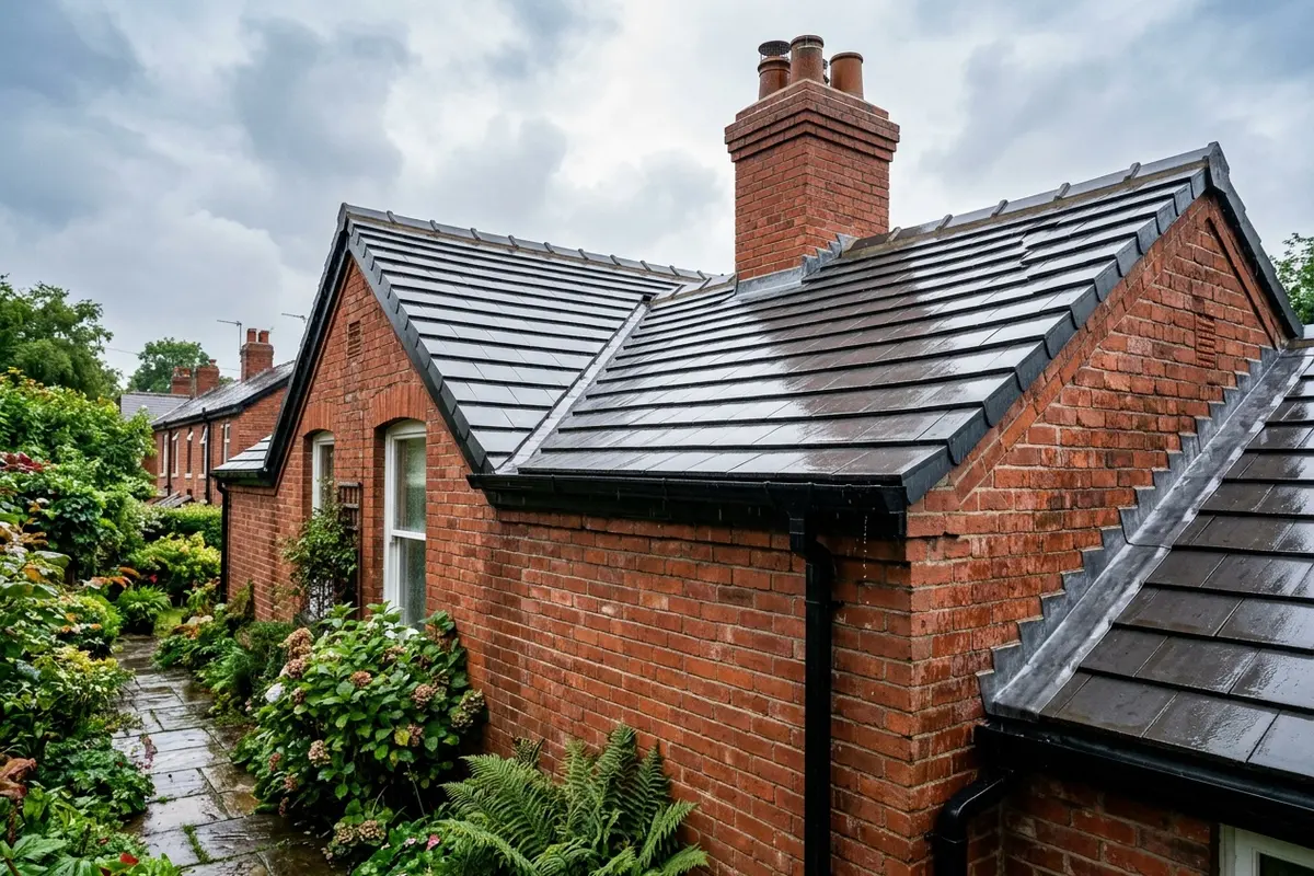 Illustration of roofing work