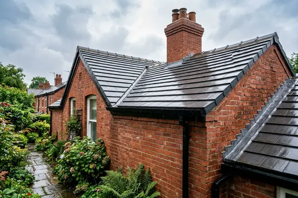 Illustration of roofing work