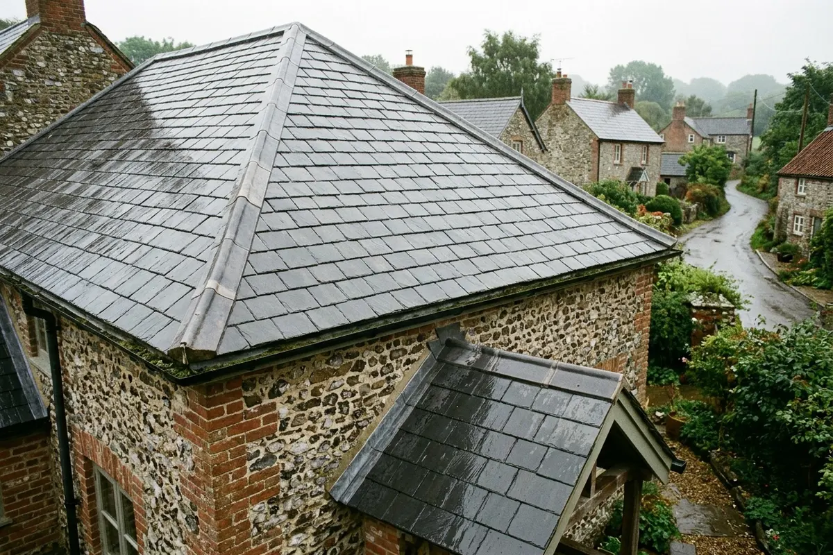 Illustration of a slate roof