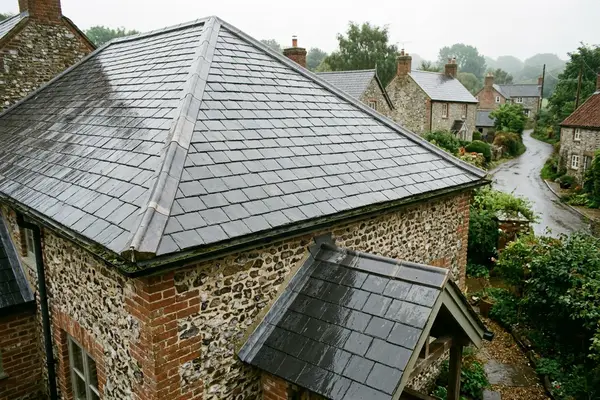 Illustration of a slate roof