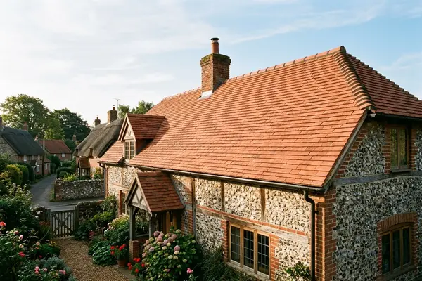 Illustration of a tiled roof