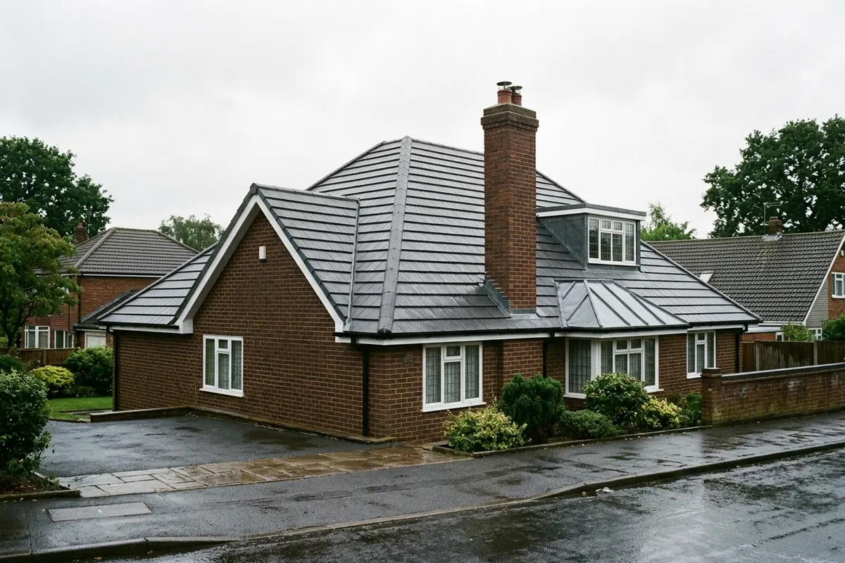 Illustration of roofing work