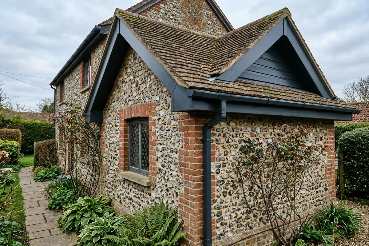 Illustration of guttering, fascias and soffits