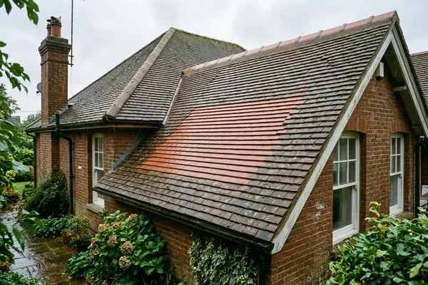 Illustration of a roof repair