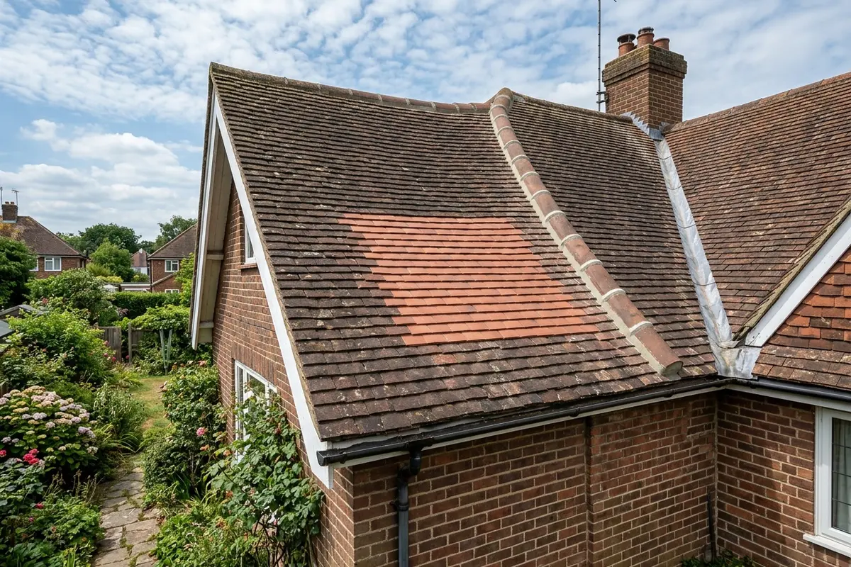 Illustration of a roof repair