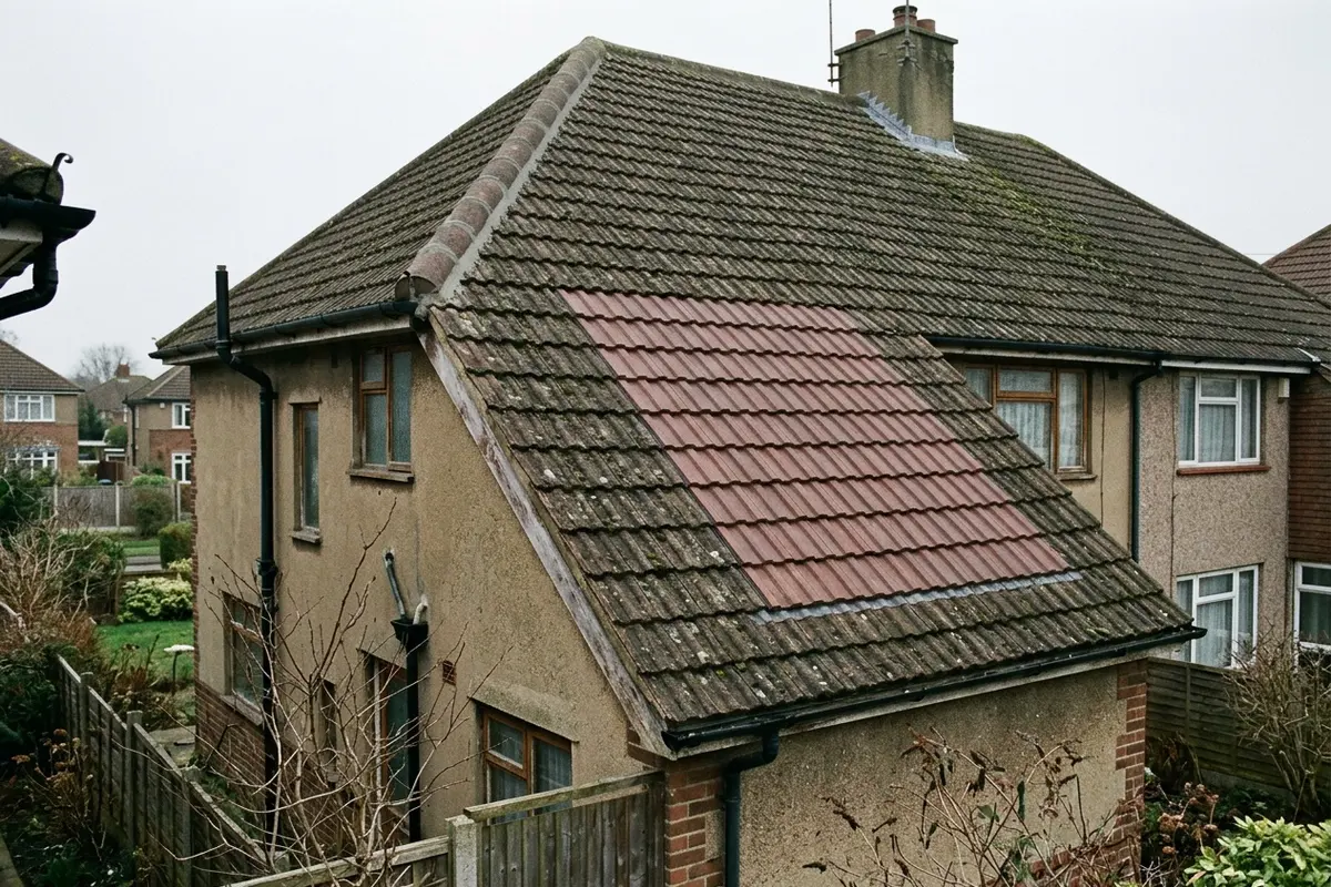Illustration of a roof repair