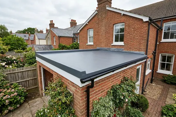 Illustration of flat roofing work