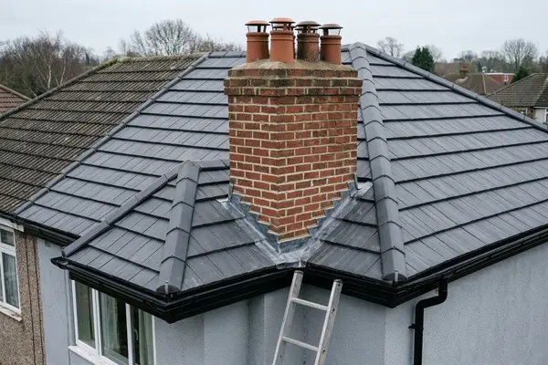 Illustration of roofing work