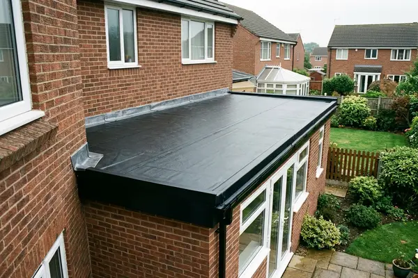 Illustration of flat roofing work