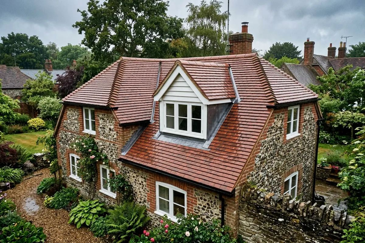Illustration of roofing work