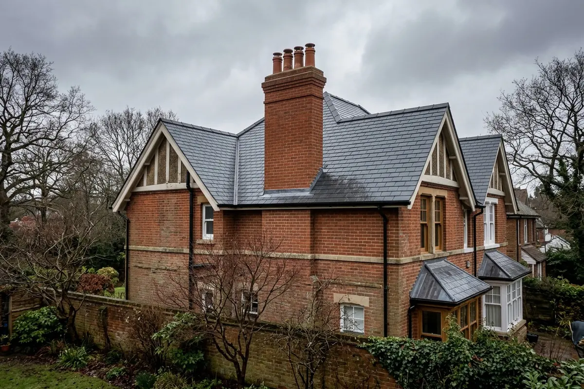 Illustration of roofing work