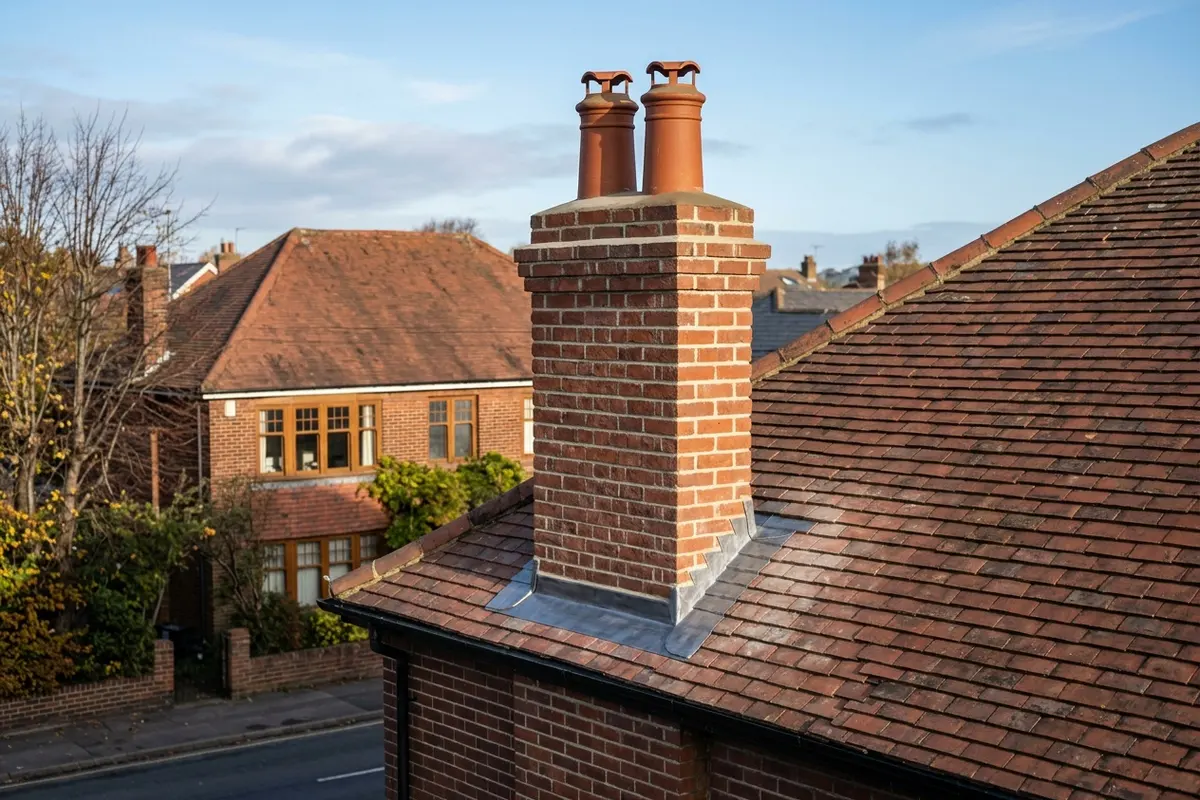 Illustration of chimney repair work