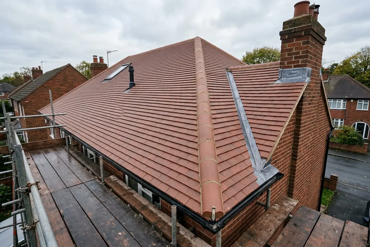 Illustration of roofing work